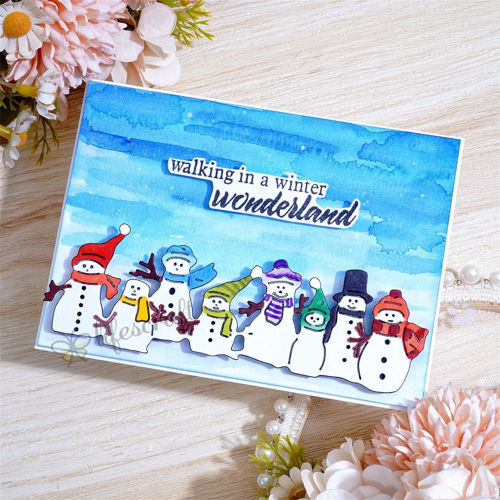Lifescraft Snowmen Walking in a Winter Wonderland Metal Cutting Dies
