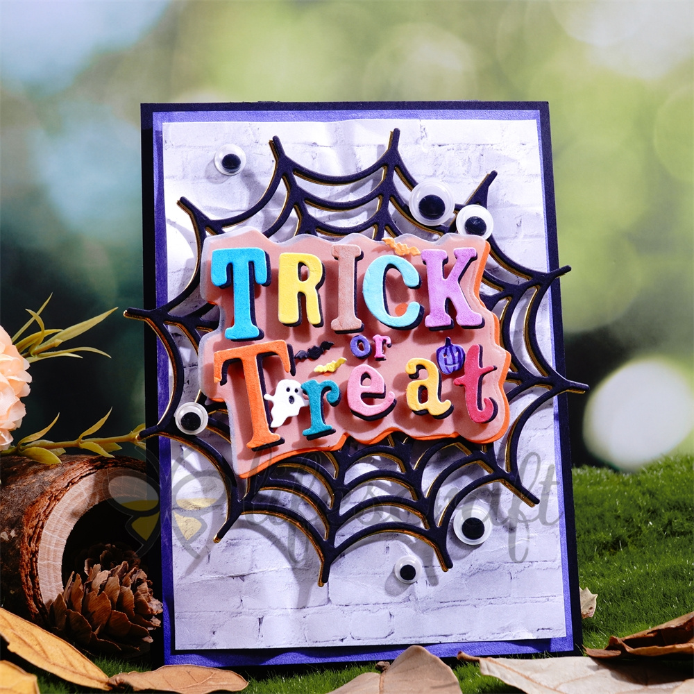 Lifescraft Spider Web and Trick or Treat Word Metal Cutting Dies