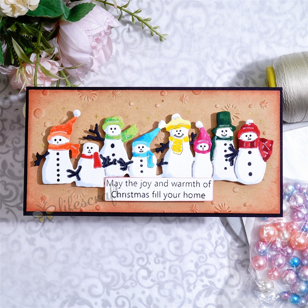Lifescraft Snowmen Walking in a Winter Wonderland Metal Cutting Dies