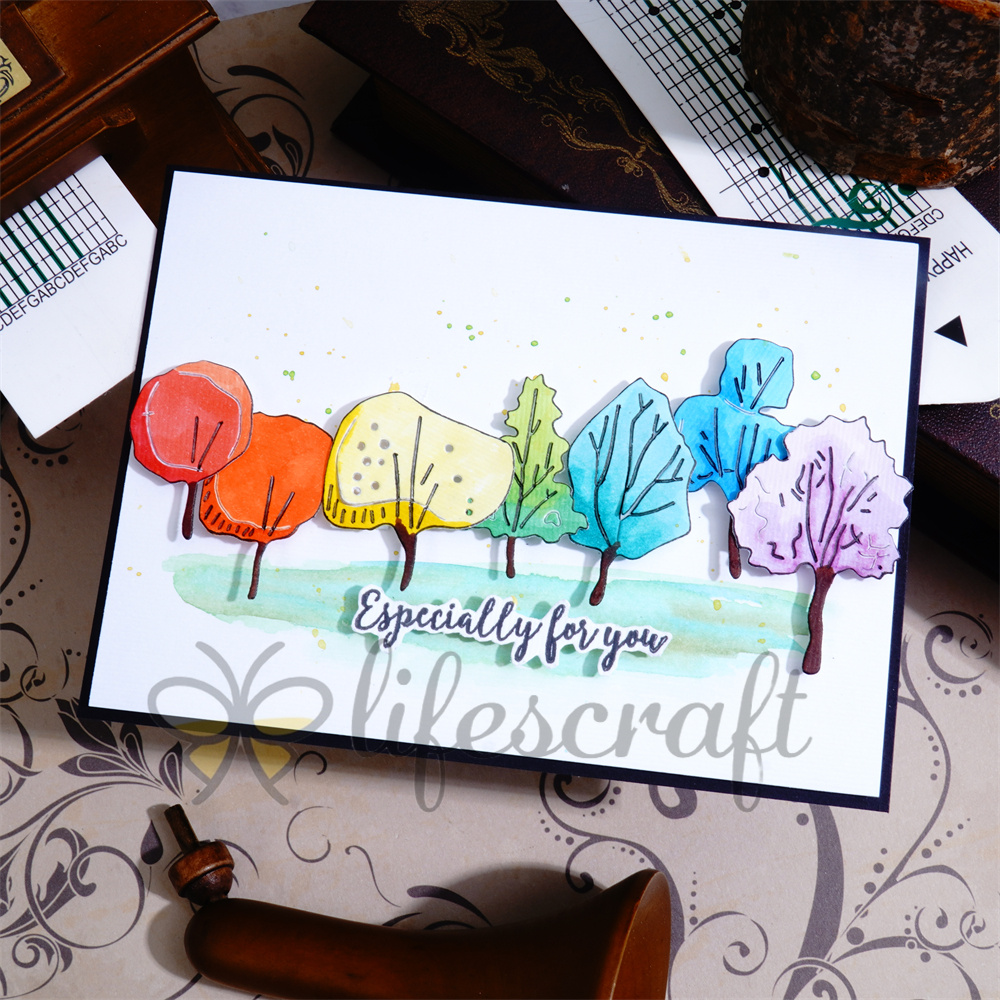 Lifescraft Colorful Trees Metal Cutting Dies
