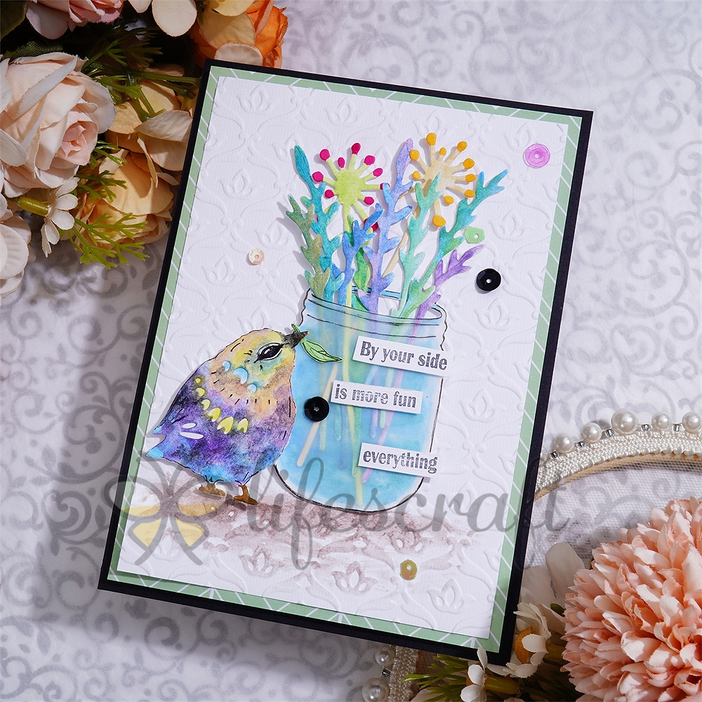 Lifescraft Bird Bottle Flower Metal Cutting Dies