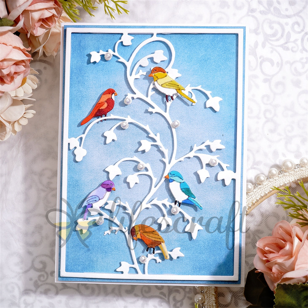 Lifescraftart Parrot Standing on a Branch Backboarb Metal Cutting Dies