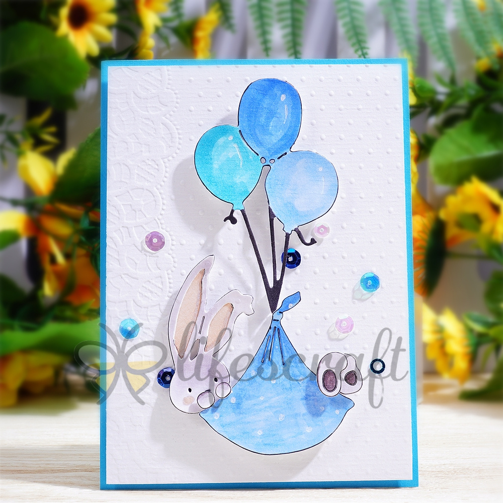 Lifescraft Rabbit Flying with Balloon Metal Cutting Dies