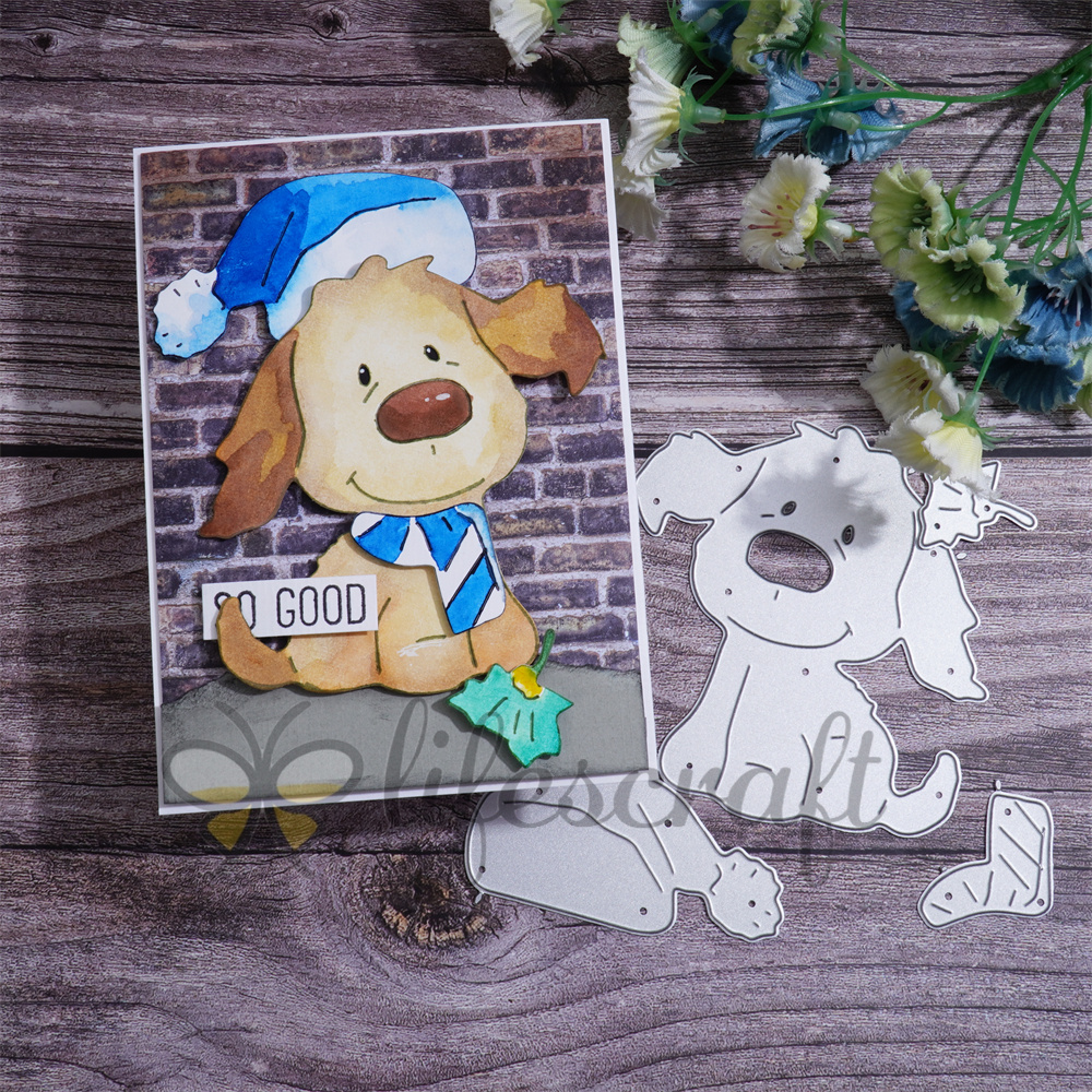 Lifescraft Dog with Hat and Scarf Metal Cutting Dies