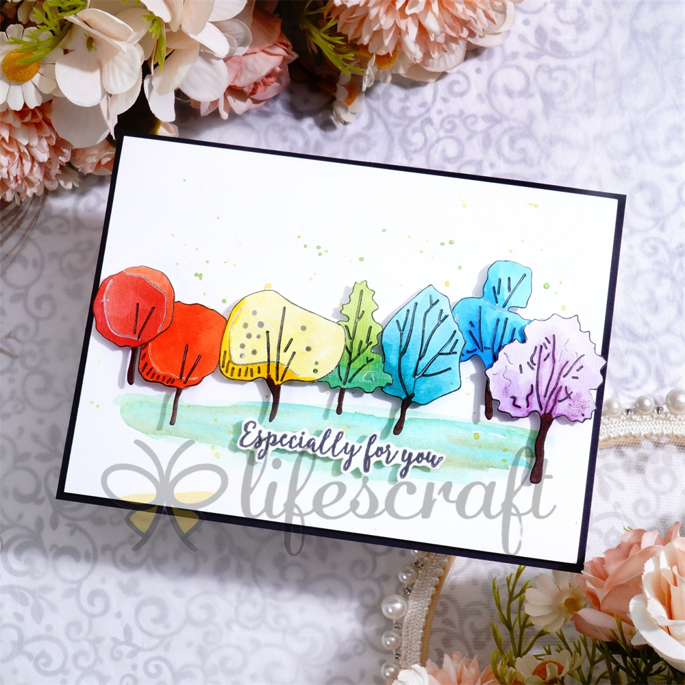Lifescraft Colorful Trees Metal Cutting Dies