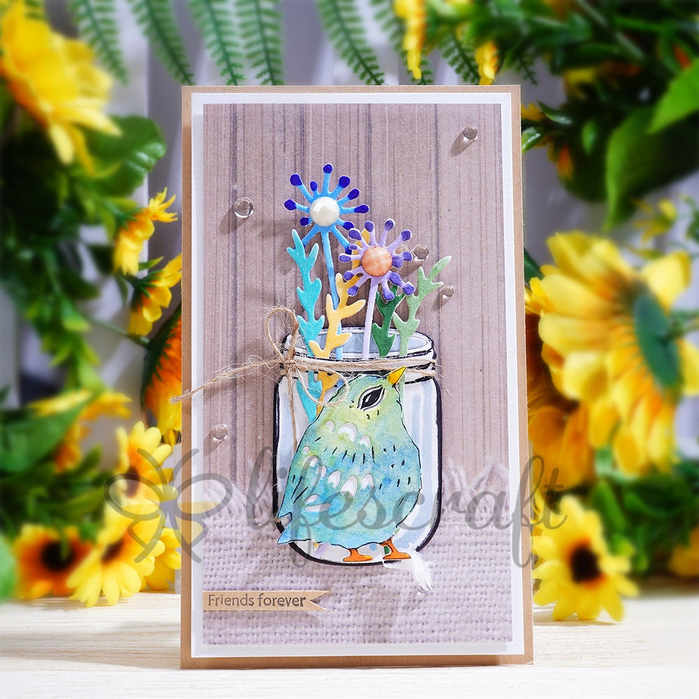 Lifescraft Bird Bottle Flower Metal Cutting Dies