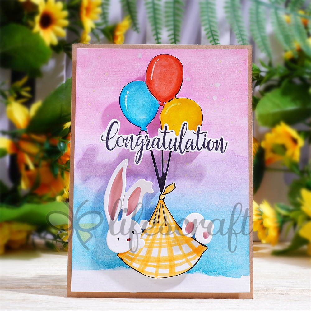 Lifescraft Rabbit Flying with Balloon Metal Cutting Dies