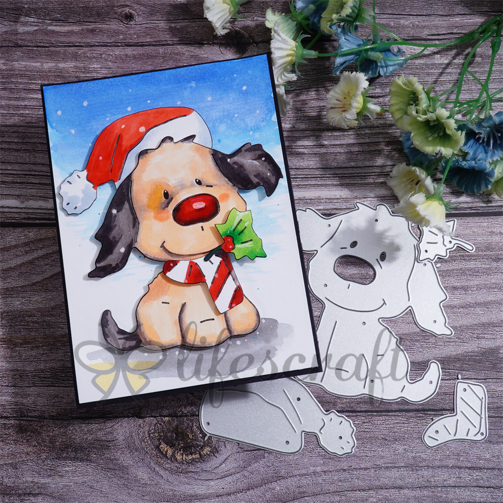 Lifescraft Dog with Hat and Scarf Metal Cutting Dies