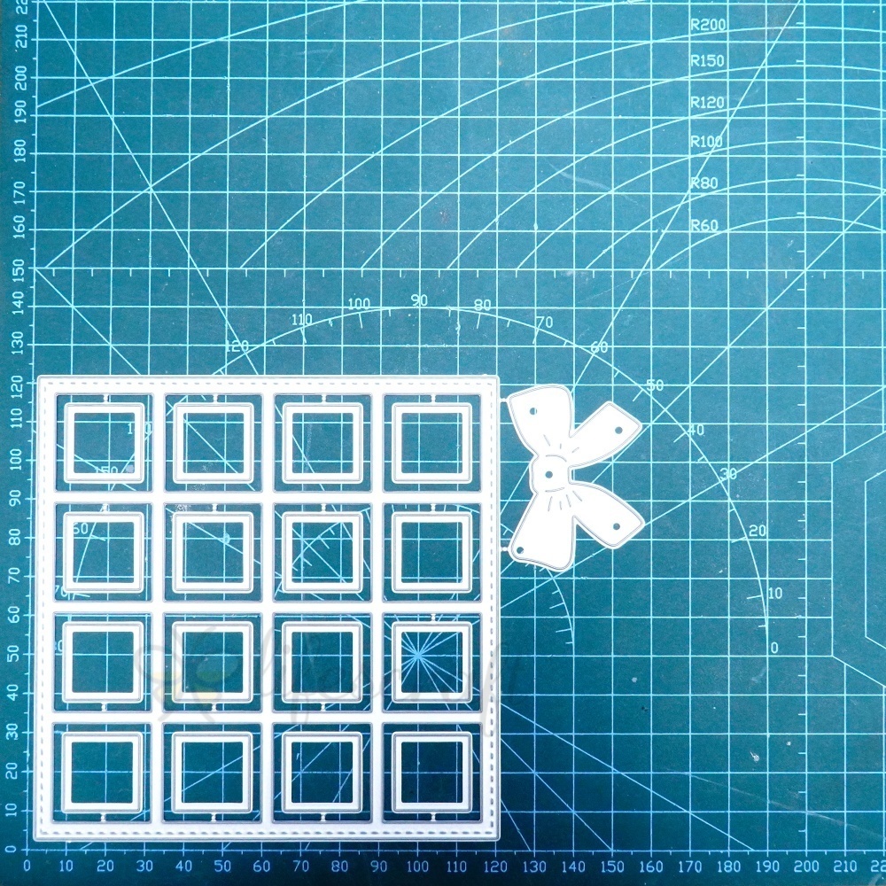 LifescraftTwelve Small Squares Background Board Metal Cutting Dies