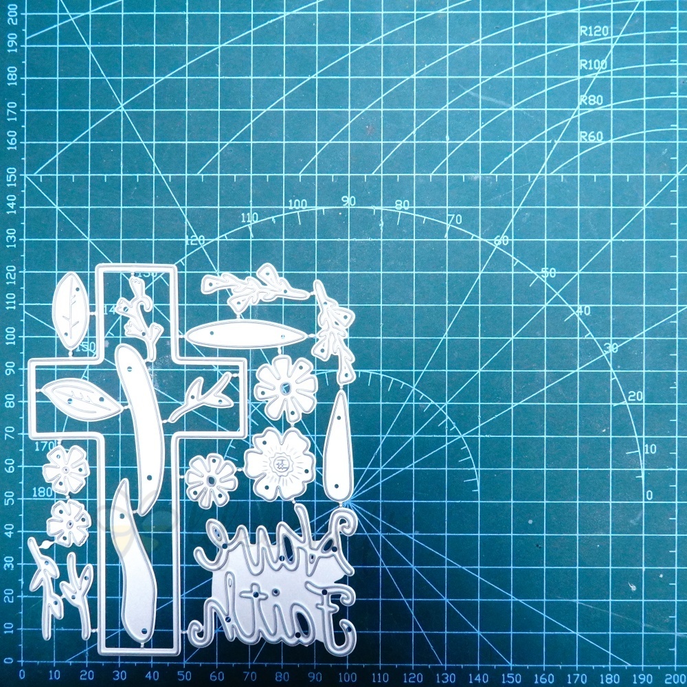 Lifescraft Multicolor Floral Cross Metal Cutting Dies