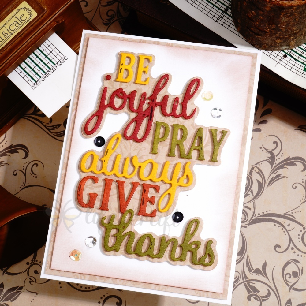 Lifescraft Be Joyful Pary Always Give Thanks Word Metal Cutting Dies