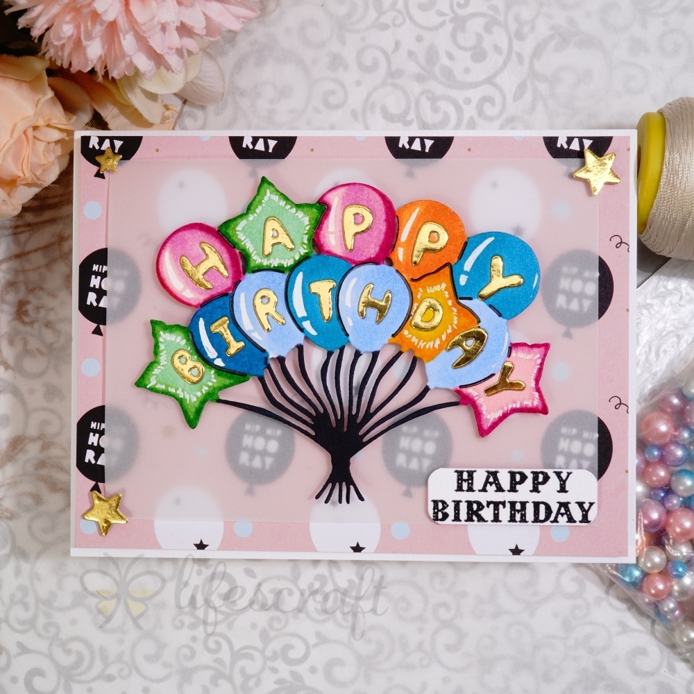 Lifescraft Happy Birthday Balloons Metal Cutting Dies