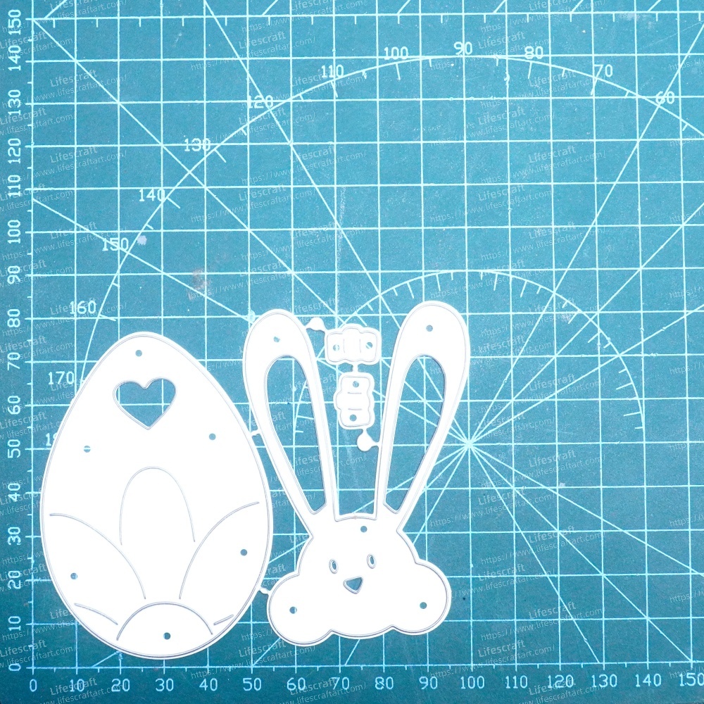 Lifescraft The Bunny Bites a Heart off the Egg Metal Cutting Dies