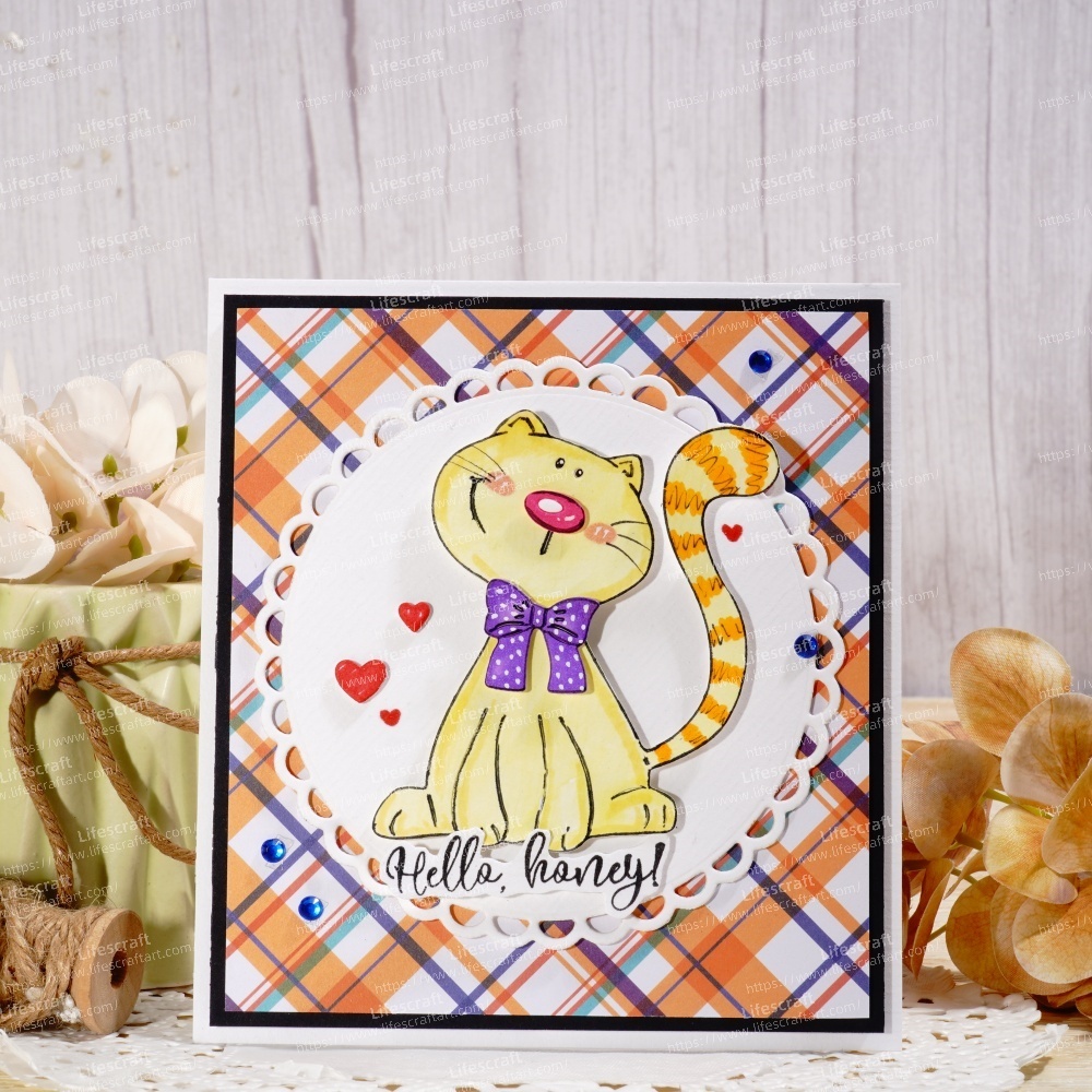 Lifescraft A Cute Cat Wear A Bow Metal Cutting Dies