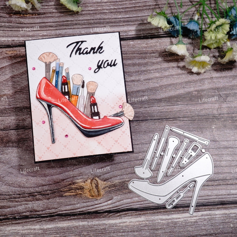 Lifescraft High Heels Makeup Brushes and Lipstick Metal Cutting Dies