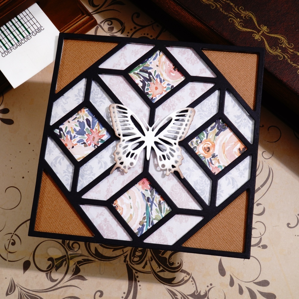 Lifescraft Butterfly Rhombus Background Metal Cutting Dies