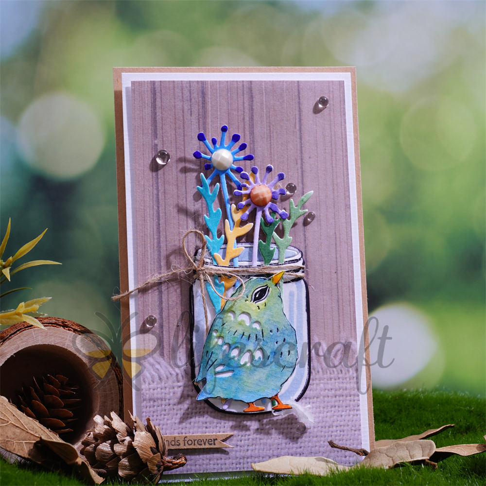 Lifescraft Bird Bottle Flower Metal Cutting Dies