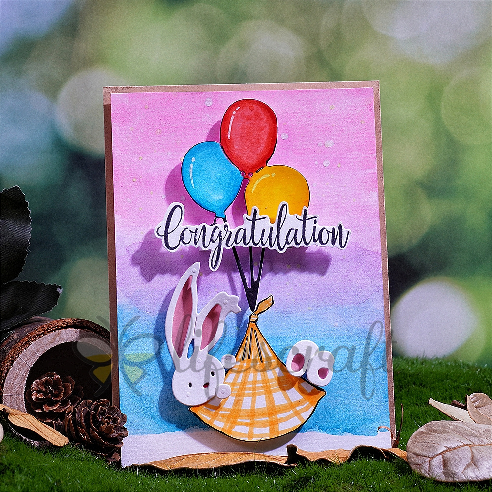 Lifescraft Rabbit Flying with Balloon Metal Cutting Dies