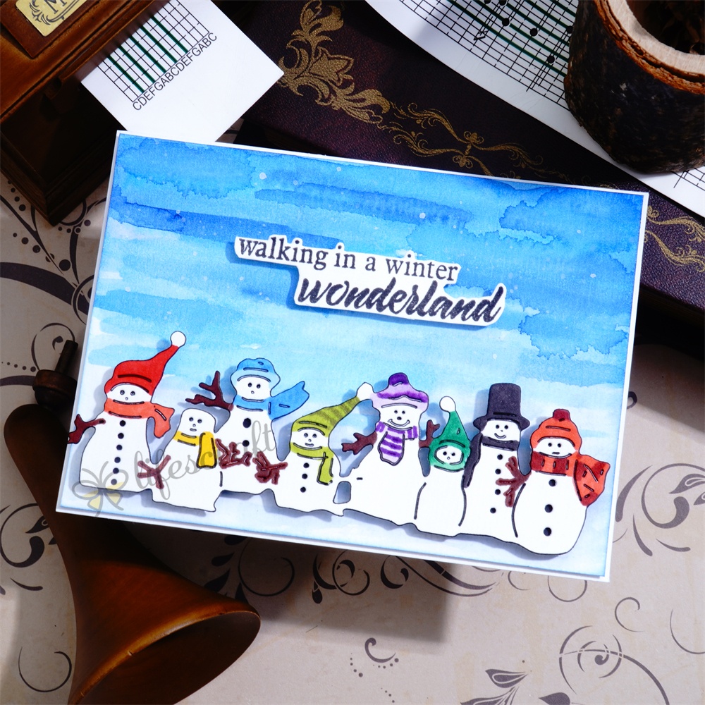Lifescraft Snowmen Walking in a Winter Wonderland Metal Cutting Dies