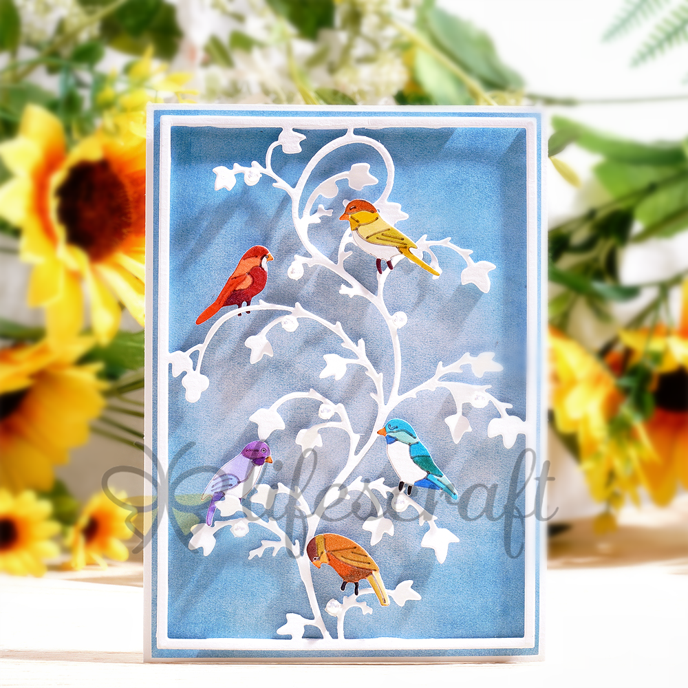 Lifescraftart Parrot Standing on a Branch Backboarb Metal Cutting Dies