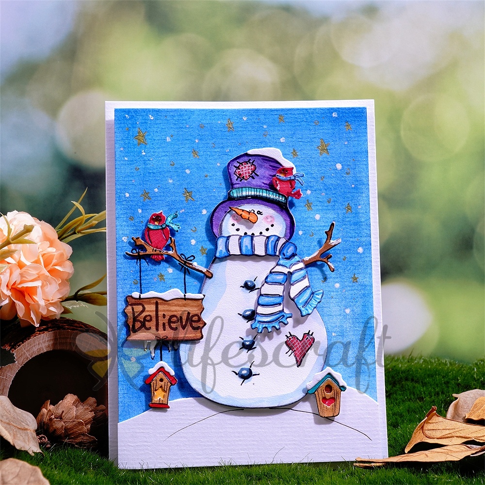Lifescraft Snowman Says "HI" Metal Cutting Dies