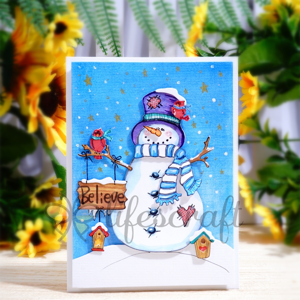 Lifescraft Snowman Says "HI" Metal Cutting Dies