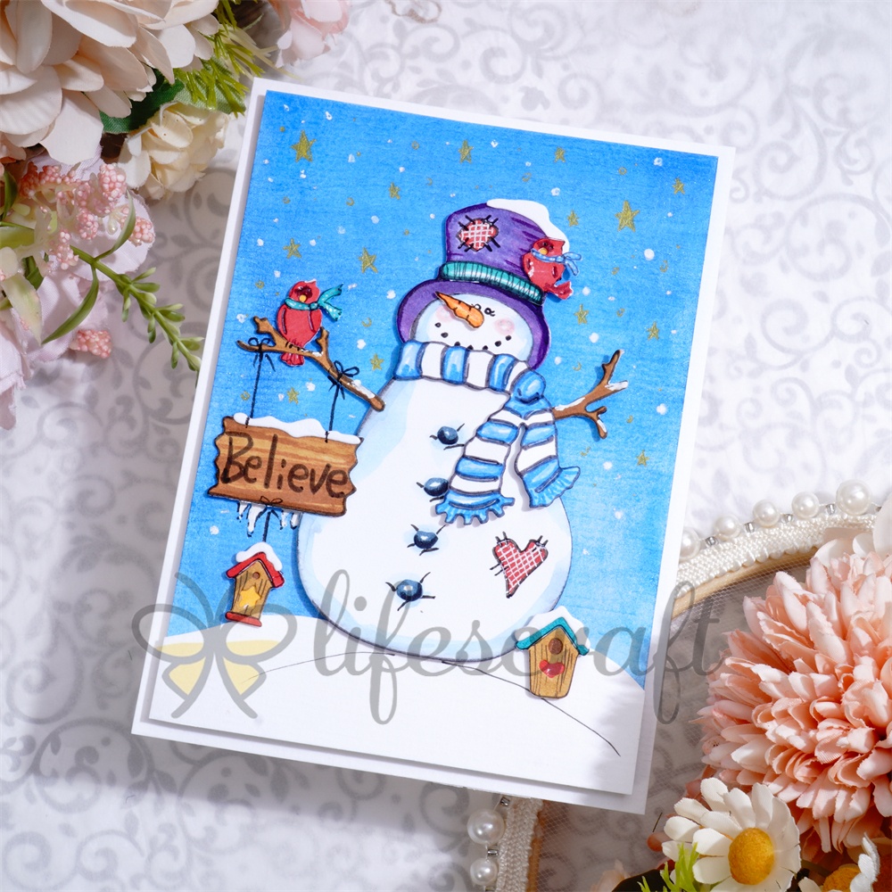 Lifescraft Snowman Says "HI" Metal Cutting Dies