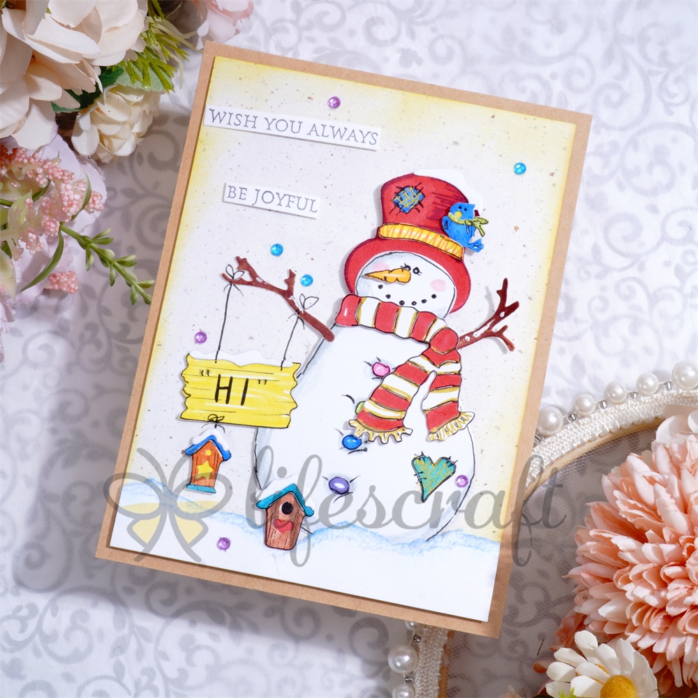 Lifescraft Snowman Says "HI" Metal Cutting Dies