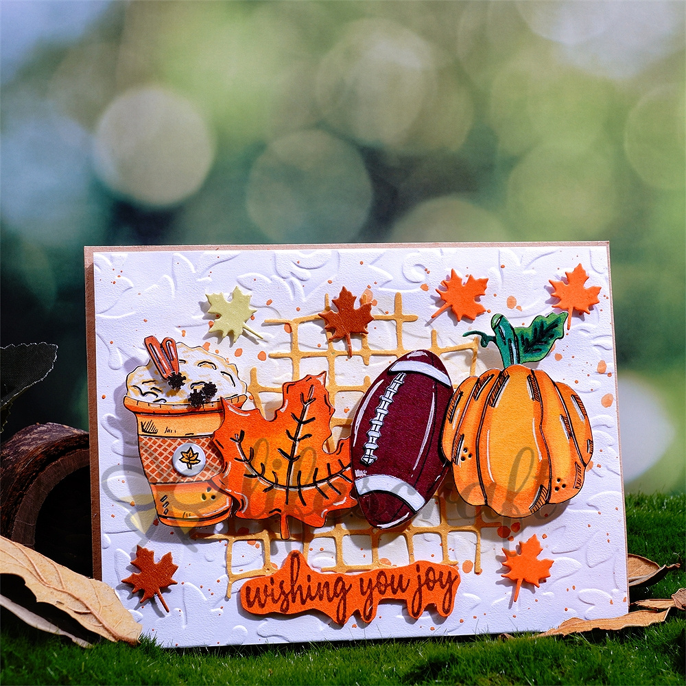 Lifescraft Milk Tea Maple Leaf Football and Pumpkin Metal Cutting Dies