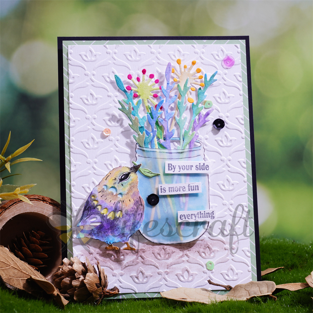 Lifescraft Bird Bottle Flower Metal Cutting Dies