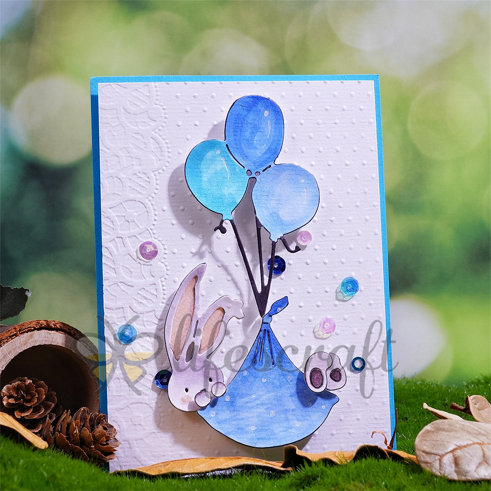 Lifescraft Rabbit Flying with Balloon Metal Cutting Dies