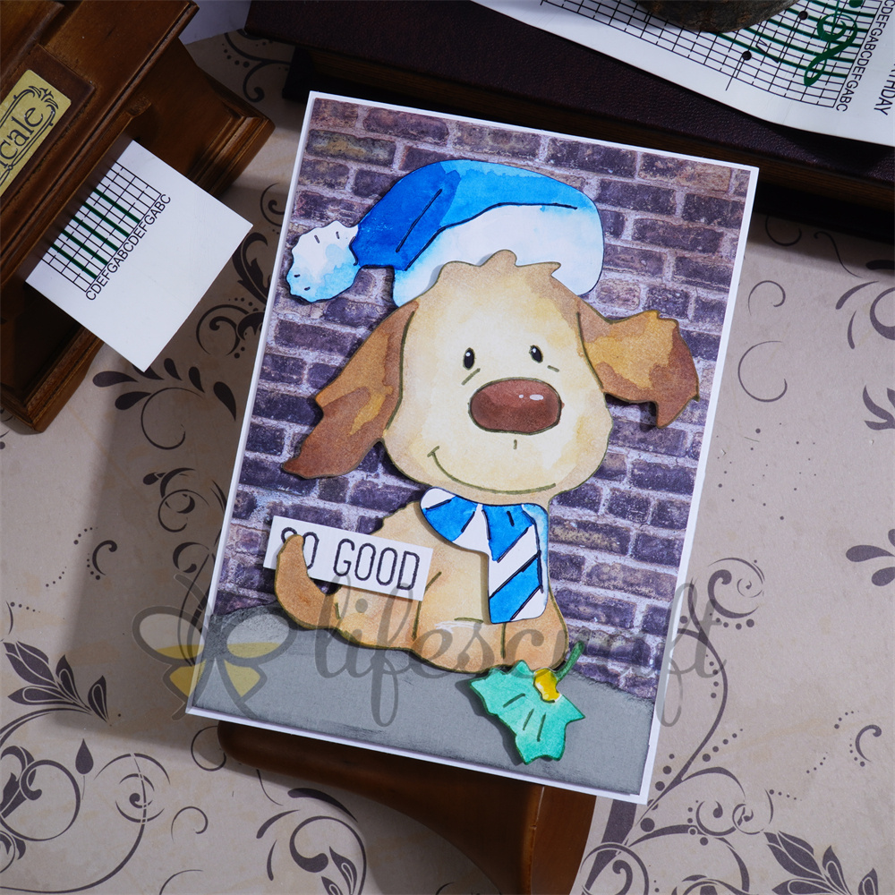 Lifescraft Dog with Hat and Scarf Metal Cutting Dies