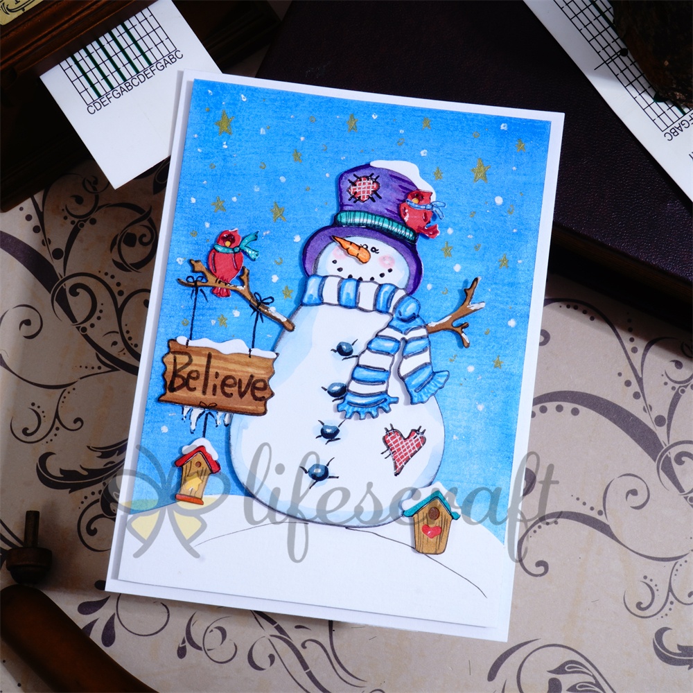 Lifescraft Snowman Says "HI" Metal Cutting Dies