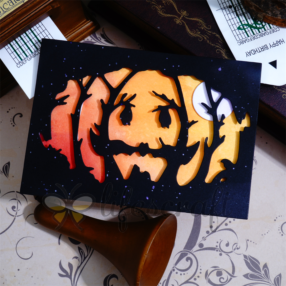 Lifescraft Halloween Pumpkin Pat and Trees Metal Cutting Dies