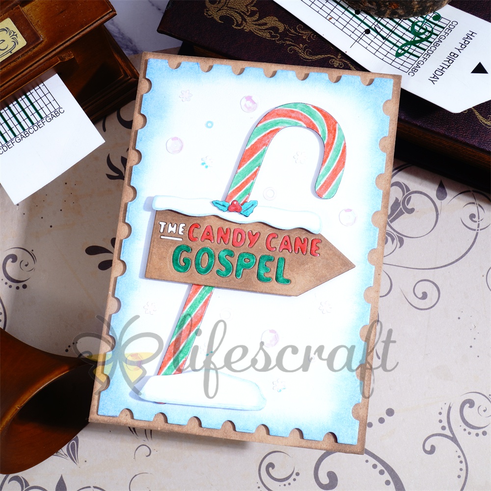 Lifescraft Candy Cane Gospel Metal Cutting Dies