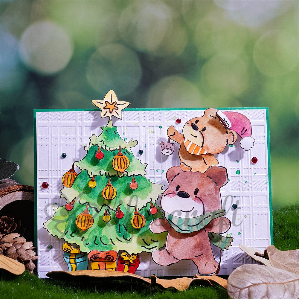 Lifescraft Christmas Trees and Bears Metal Cutting Dies