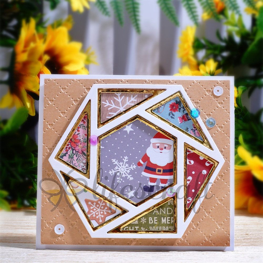 Lifescraft Hexagons and Triangles Background Board Metal Cutting Dies