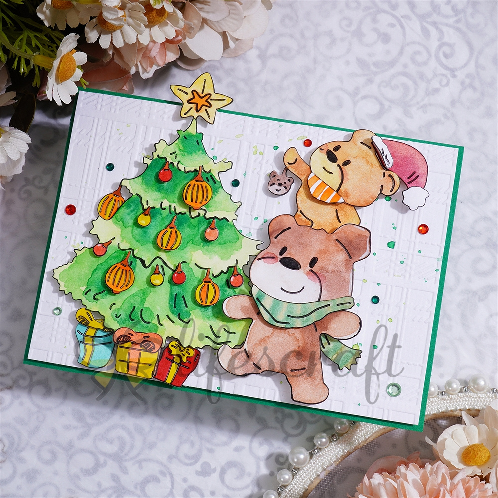 Lifescraft Christmas Trees and Bears Metal Cutting Dies