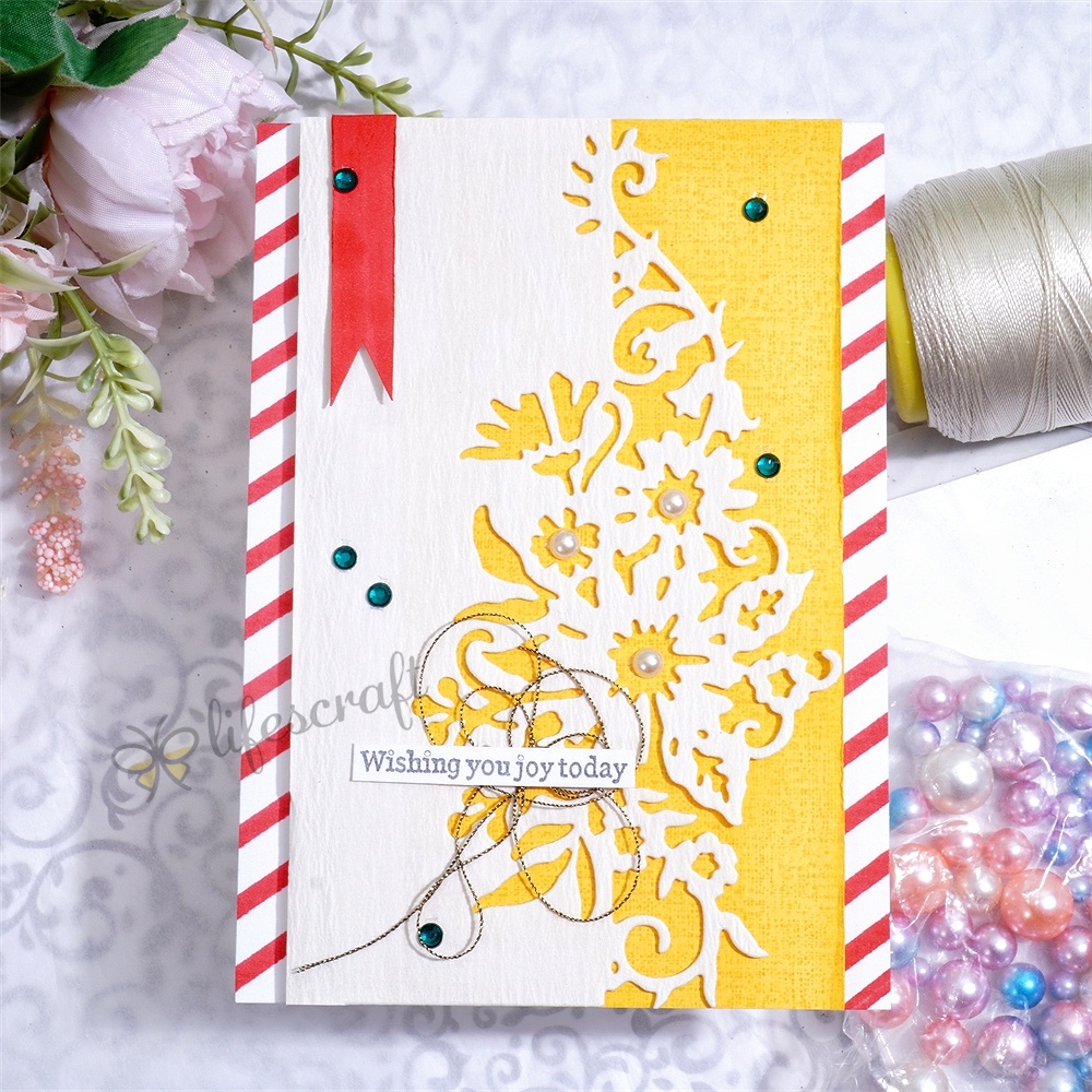 Lifescraft Christmas Flower Background Board Metal Cutting Dies