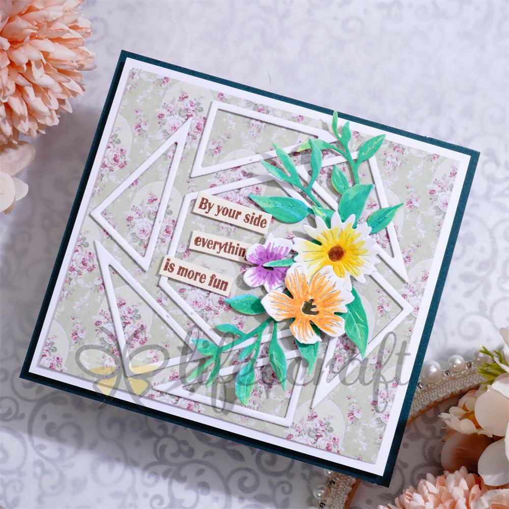 Lifescraft Hexagons and Triangles Background Board Metal Cutting Dies