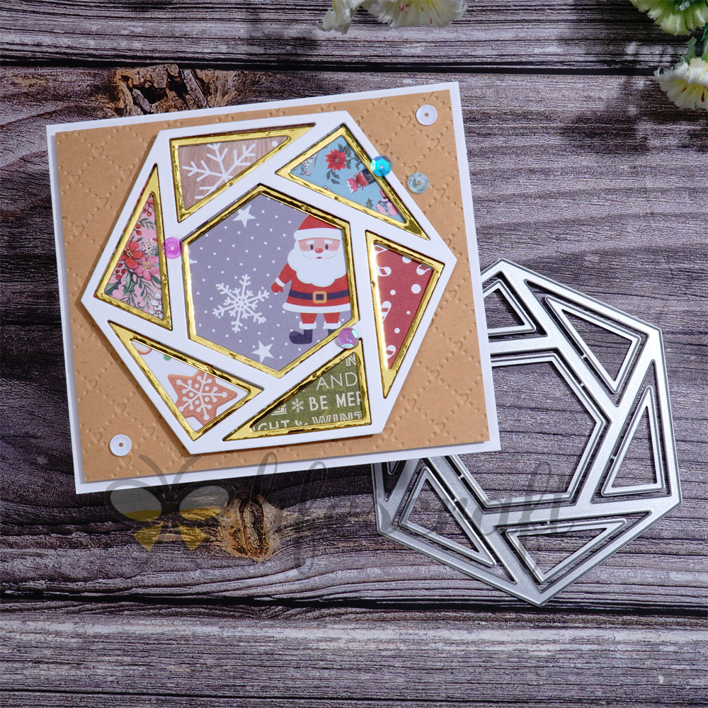 Lifescraft Hexagons and Triangles Background Board Metal Cutting Dies