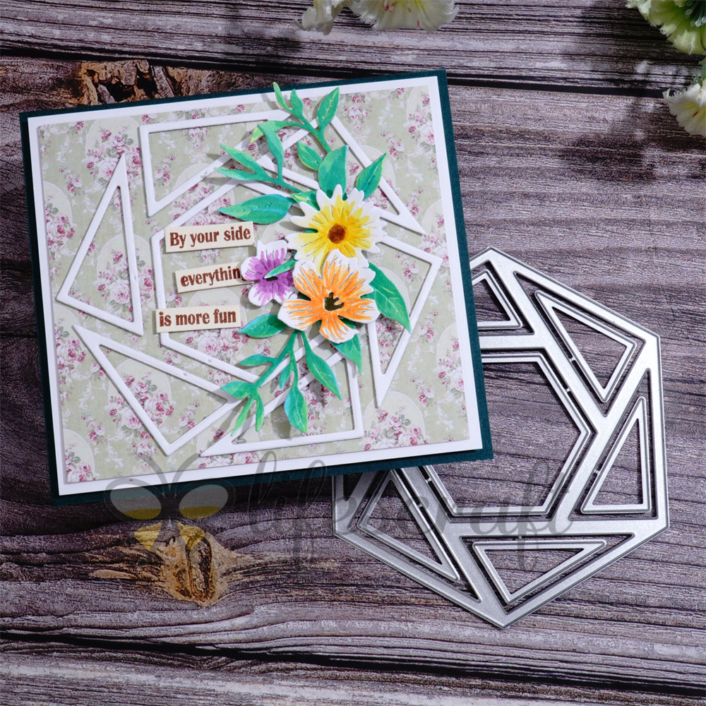 Lifescraft Hexagons and Triangles Background Board Metal Cutting Dies
