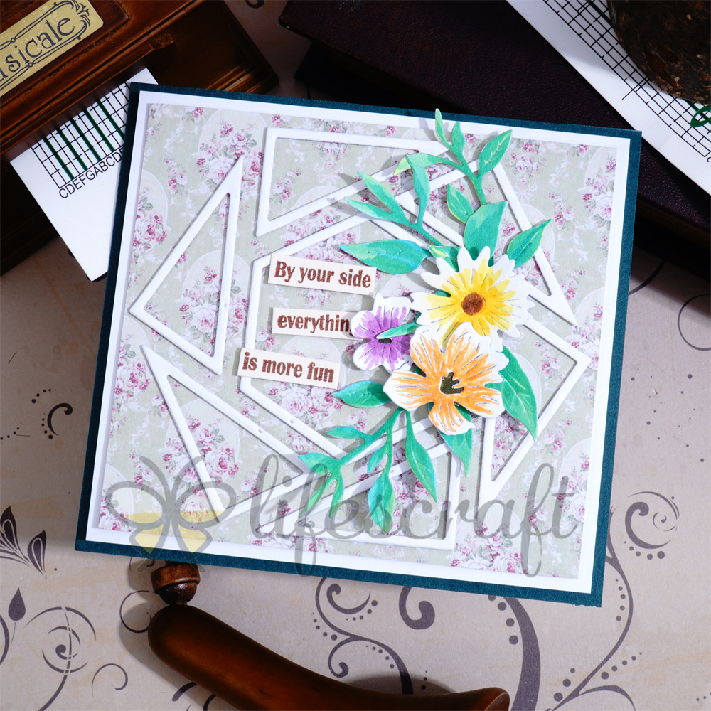 Lifescraft Hexagons and Triangles Background Board Metal Cutting Dies