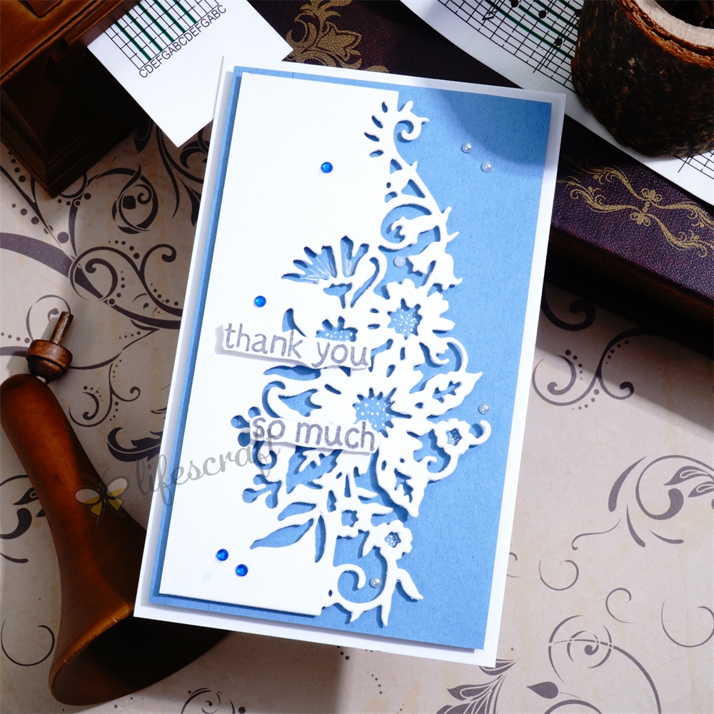 Lifescraft Christmas Flower Background Board Metal Cutting Dies