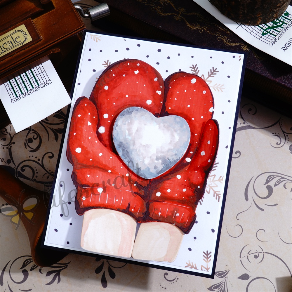 Lifescraft A Heart in the Snowman Hand Metal Cutting Dies