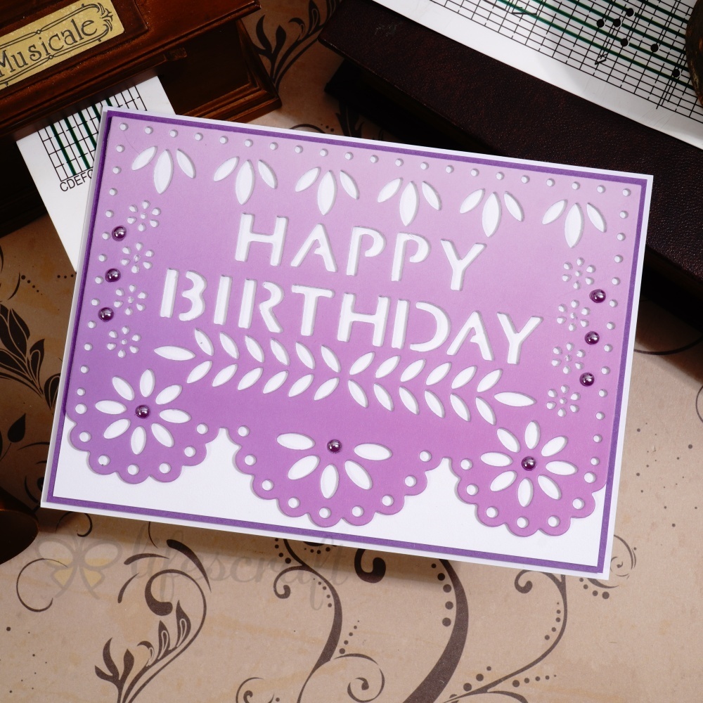 [Copy]Lifescraft Happy Birthday Leaves Border Metal Cutting Dies
