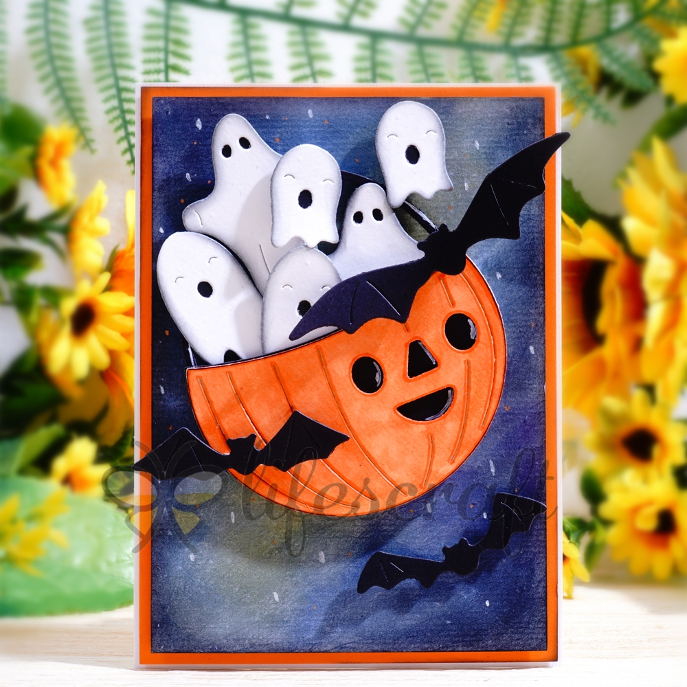 Lifescraft Flying Ghost Bat Pumpkin Metal Cutting Dies