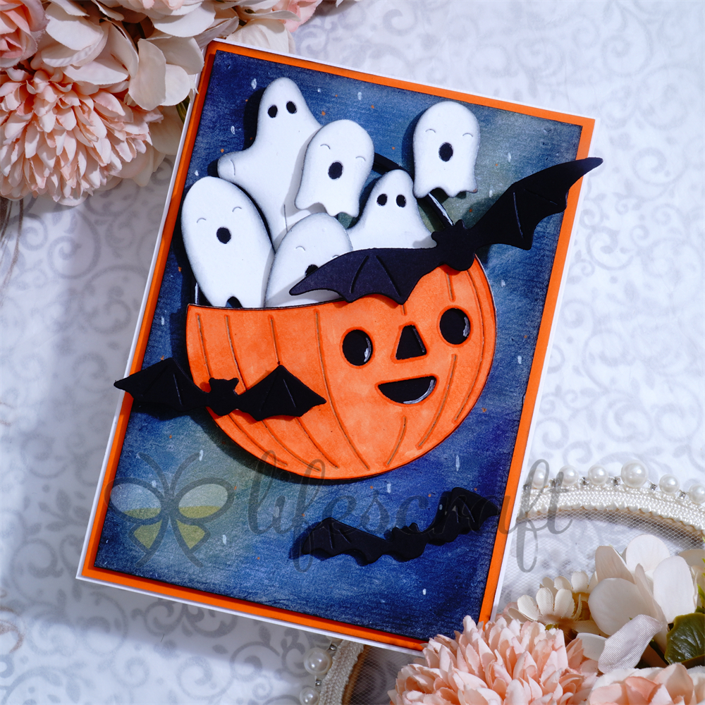 Lifescraft Flying Ghost Bat Pumpkin Metal Cutting Dies