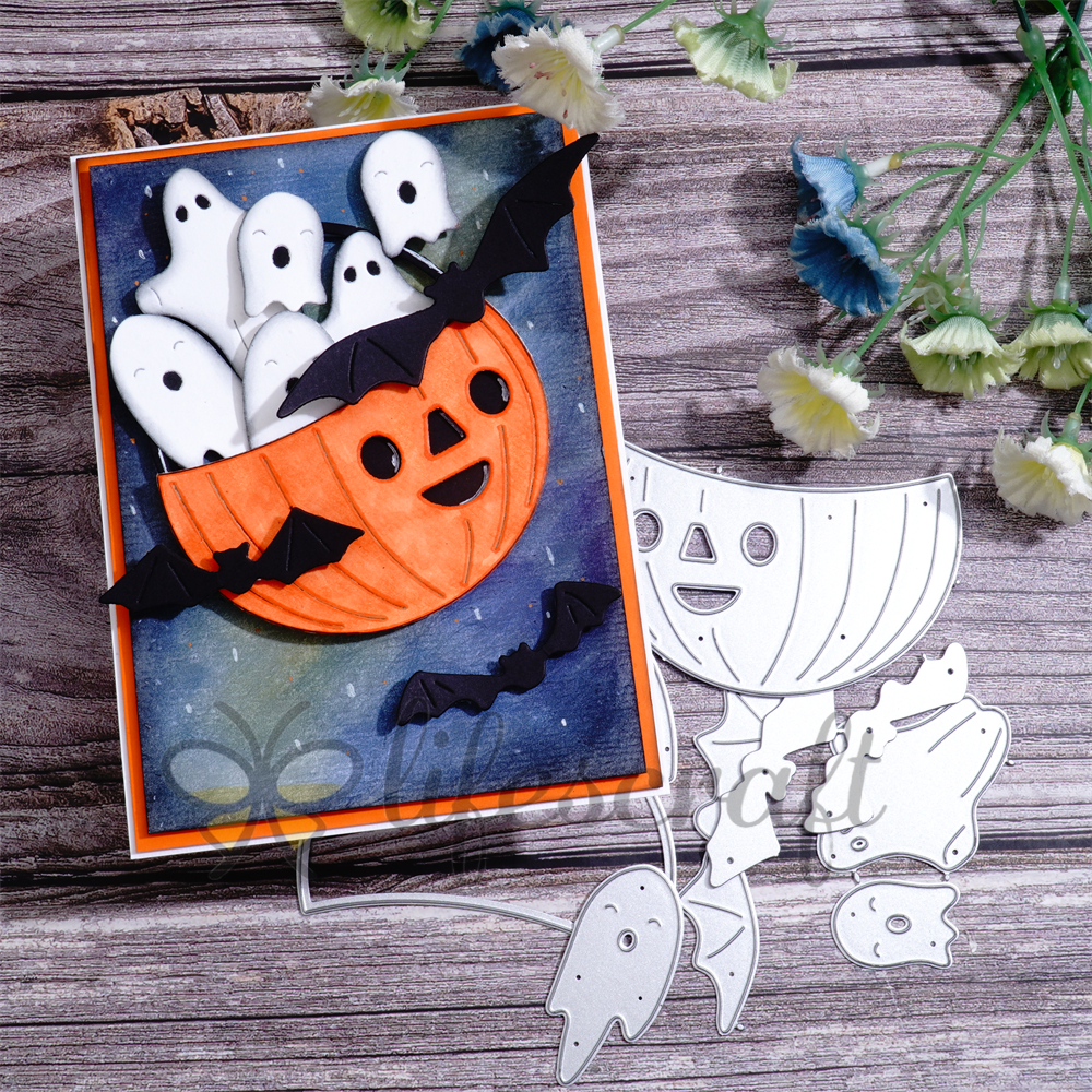 Lifescraft Flying Ghost Bat Pumpkin Metal Cutting Dies