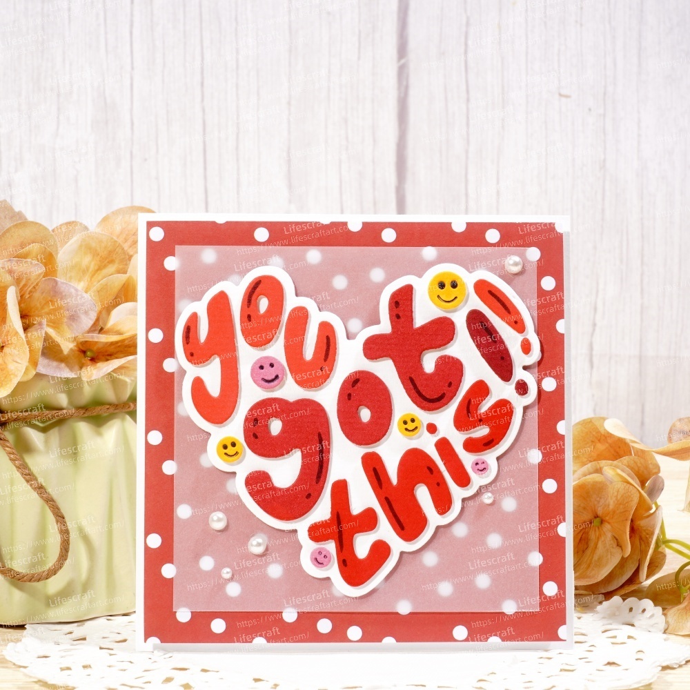 Lifescraft You Got This Word Heart Shape Background Board Metal Cutting Dies
